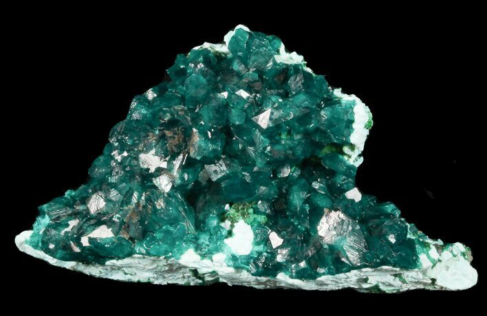 Gemmy Dioptase Cluster on Plancheite - Congo #45300